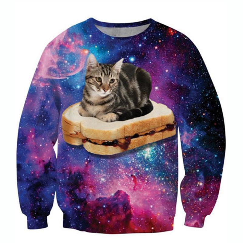 New Womenmen Cute Cat Funny Animals 3d Print Casual Sweatshirt Hoodie Pullover