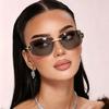 Women Luxury Sunglasses Fashion Rimless Rectangle Sun Glasses for Women Luxury Design Trendy Frameless Shades Female UV400