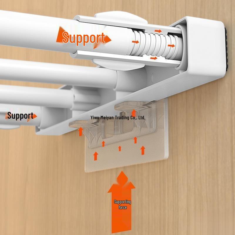 Wall-Mounted Retractable Closet Partition Shelf - No Drill Required
