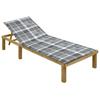 Day and Night - Day and Night Lounger with Impregnated Pine Gray Check Printed Cushion