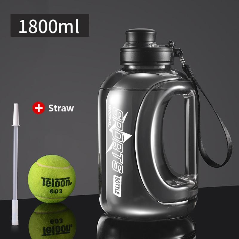 Large Capacity Water Bottle with Straw  & Strap Portable Handle BPA Free Eco-Friendly Perfect for Outdoor Sports and Fitness