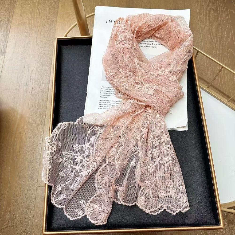 Lightweight Sunscreen Shawl Breathable Mesh Silk Scarf Elegant Lace Scarf Spring