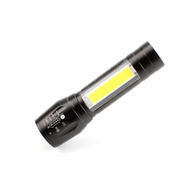 Aluminum Mini COB Zoomable Flashlight Usb Rechargeable Work Light Torch Outdoor Emergency Inspection