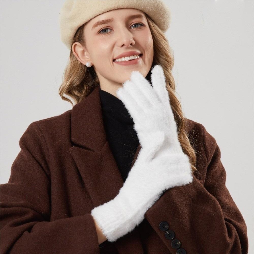 New Plush Winter Gloves Warm Knitted Driving Mittens Full Touchable Screen Full Gloves Gift