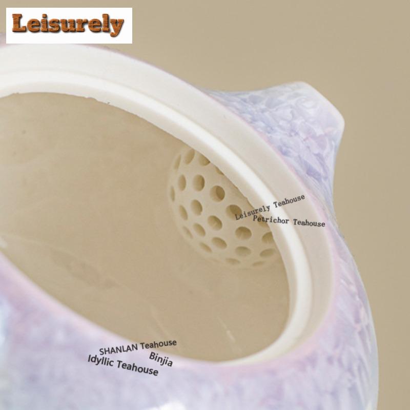 111ml Kiln Fambe Crystal Glaze Xishi Teapot Handmade Tea Infuser Pot Tea Making Kettle With Ball Hole Teaware Decoration Craft