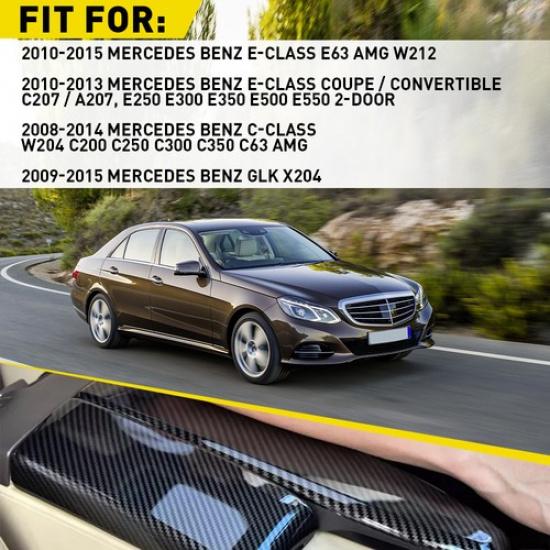 Carbon Fiber Console Armrest Cover Trim For 2010-13 Benz E-Class E250 E300 E350
