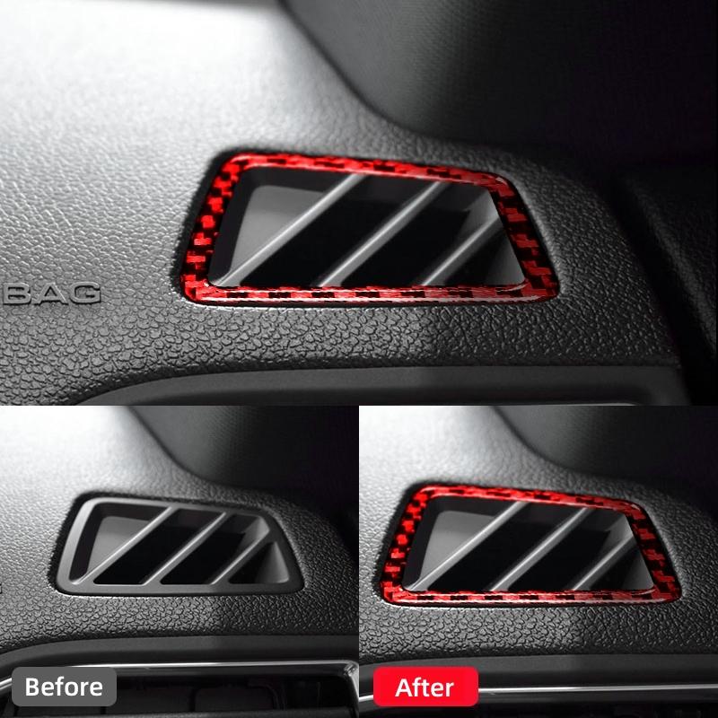 Carbon Fiber for Ford Explorer 2013-2019 Car Accessories Interior Car Instrument Panel Air Outlet Decoration Frame Trim Stickers