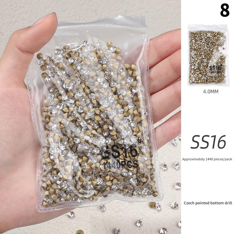 Nail Sharp Bottom Diamond Decoration Flashy Stereoscopic Rhinestone Nail Accessories Nail Painting Nail Salon Nail Artists