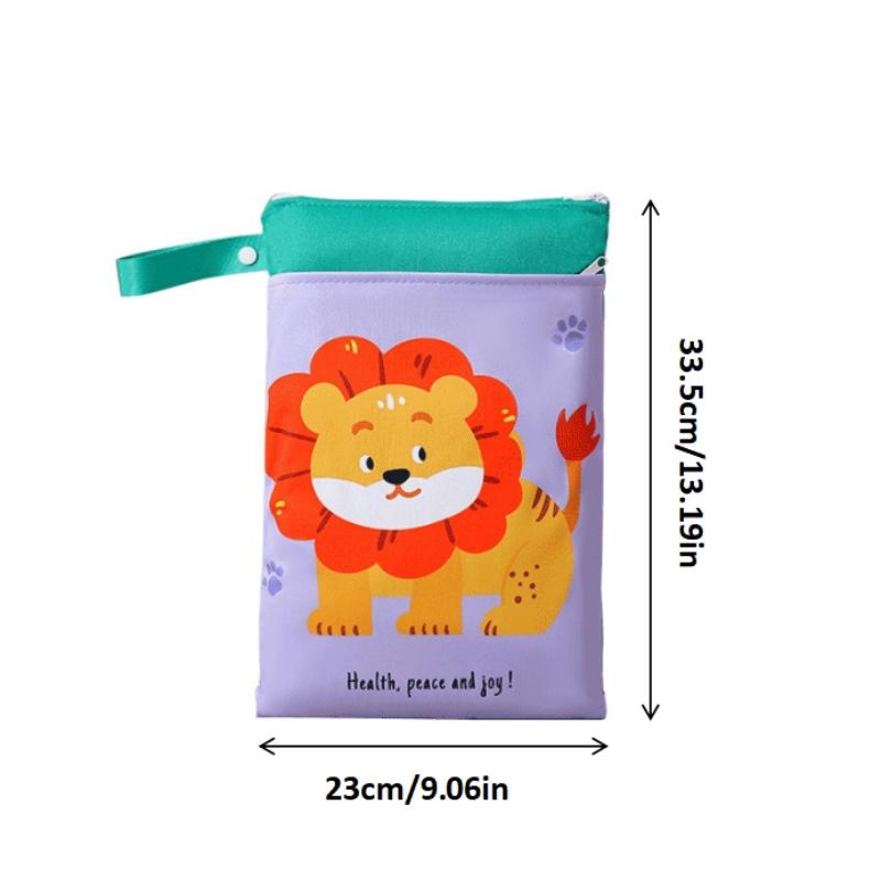 23*33Cm Borsa per Pannolini Impermeabile Doppio Uso Asciutto e Bagnato Borsa Porta Pannolini a Doppia Tasca con Cerniere Borsa da Viaggio Porta Trucco