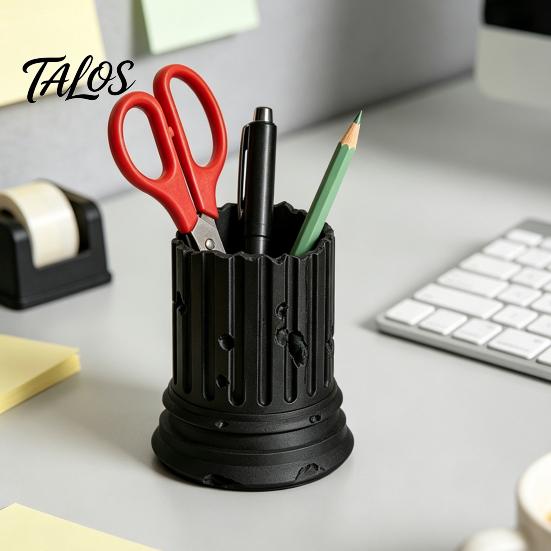 Decorative Pencil Cup for Study Broken Roman Column Pen Holder, 3D Printed PLA Desktop Gaming Table Stationery Organizer Organizer, Industrial