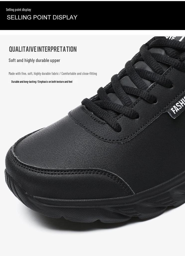 A015 Men's Lightweight Leather Low-Top Running & Casual Shoes for Spring and Autumn