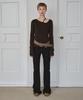 Simeteuligpeosenteu Unbalanced Neckline Knit Top / Brown