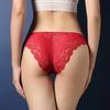 Sexy Frauen einfarbig Low Rise Spitze aushöhlen Slips Hip Lift Unterwäsche Höschen