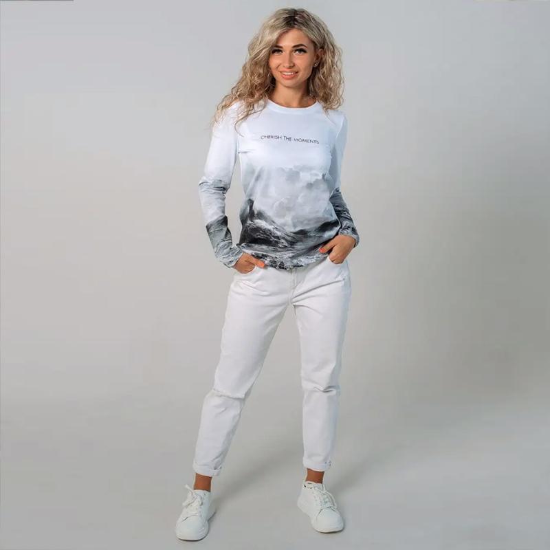 Женские осенние топы с принтом пейзажей и пейзажей — фото 6