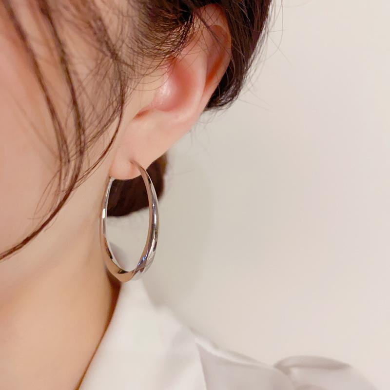 European And American Personality Simple And Exaggerated Metal Twisted Earrings Female Temperament Wild Cold Wind Earrings Thin Earrings