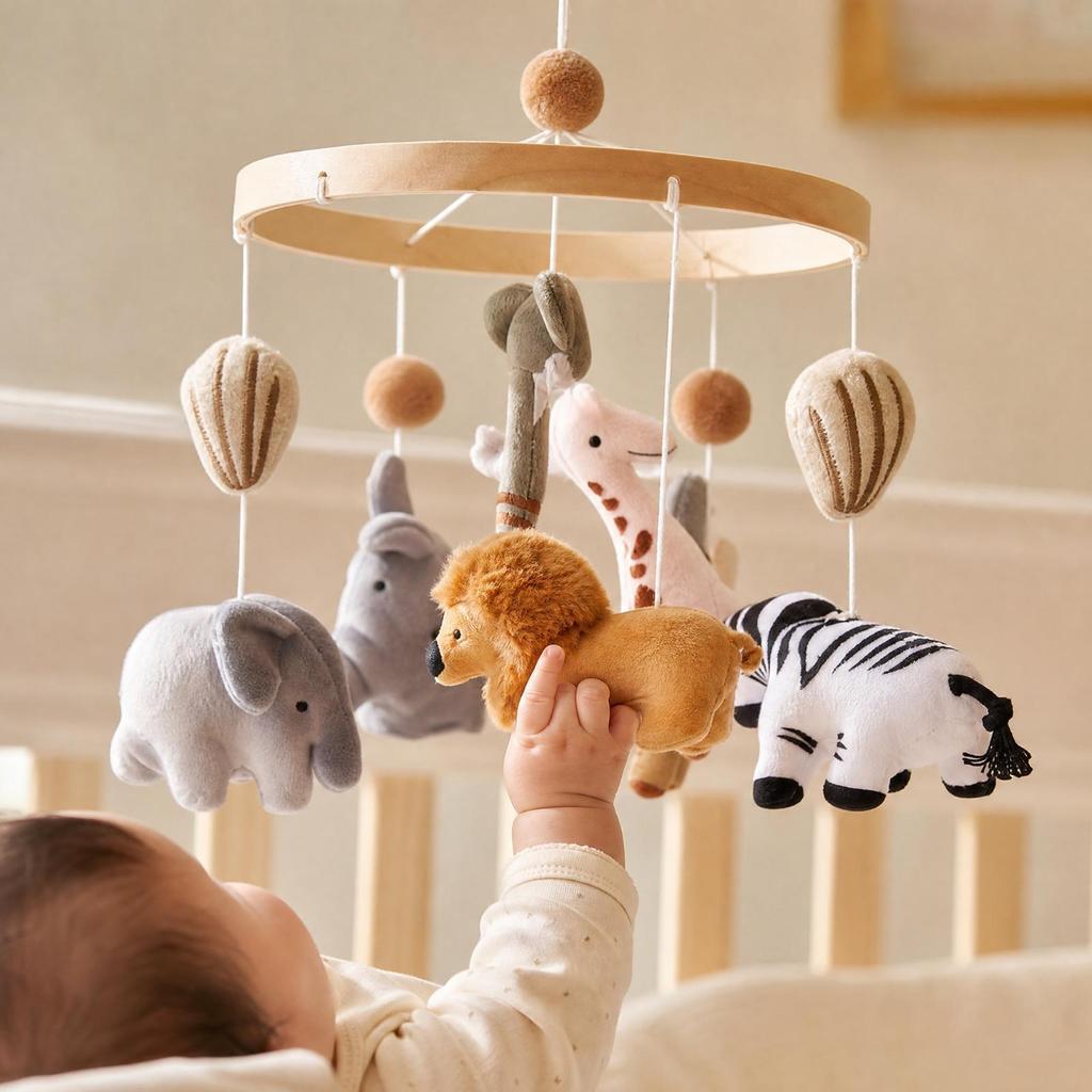 Textile Baby Crib Mobile Nursery Accessory Lightweight for Infants, Newborns