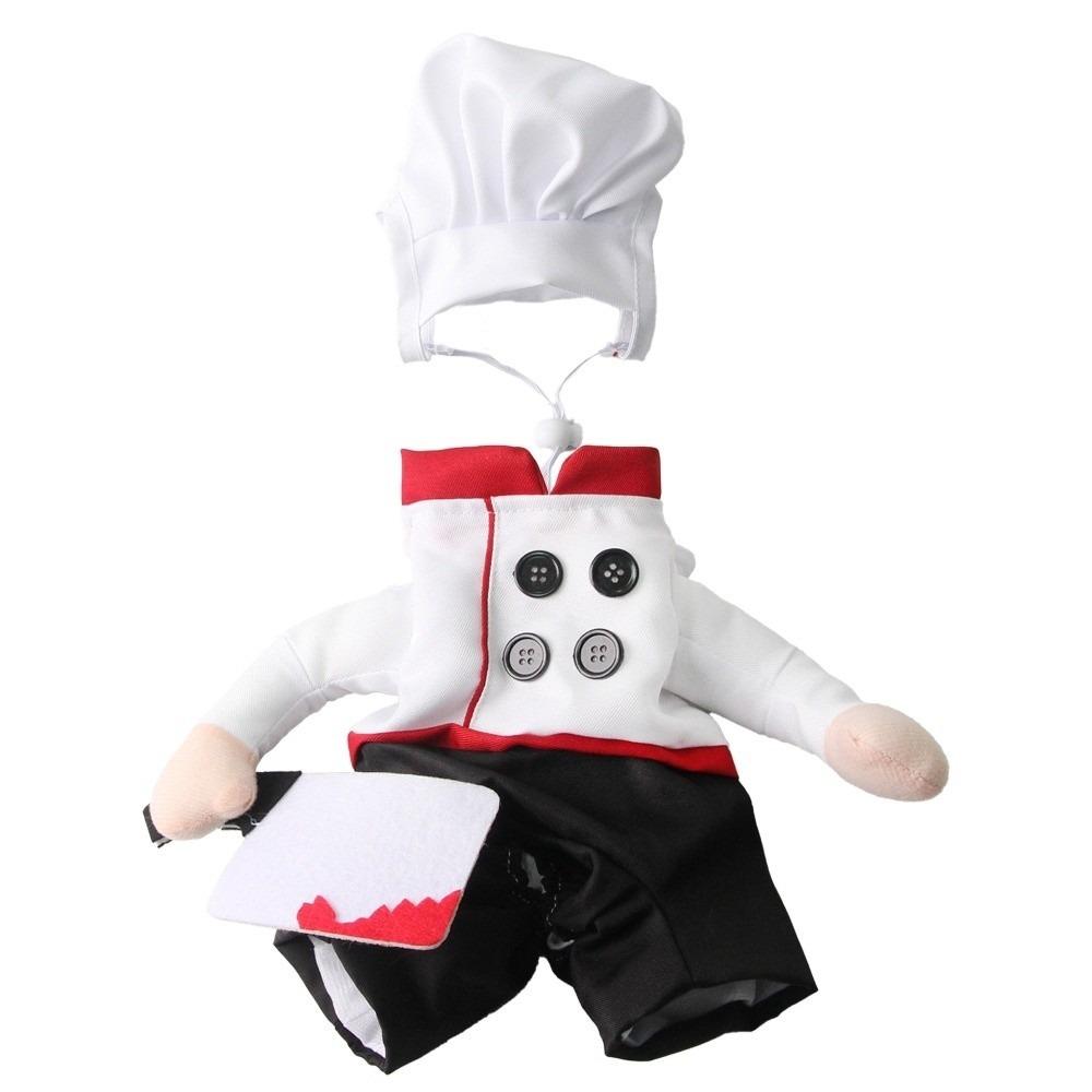 Creative Adjustable Pet Funny Chef Costume Comfortable Breathable Pet Cook Outfit Polyester Dog Cosplay Costumes Halloween