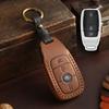 Car Key Case Leather Protector Cover Set for Mercedes Benz A C E S Class W221 W177 W205 W213 Remote Holder Key Chain Accessories AZ1 F51