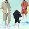 Herr sommarset Skjorta och Shorts 2 Delar Sportset Casual Sportkläder Kortärmade Skjortor Snygga Harajuku Pojke Y2K Kläder