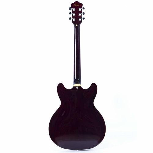 NEW GROTE 335 Style Jazz Electric Guitar, Semi-Hollow Body (Brown)