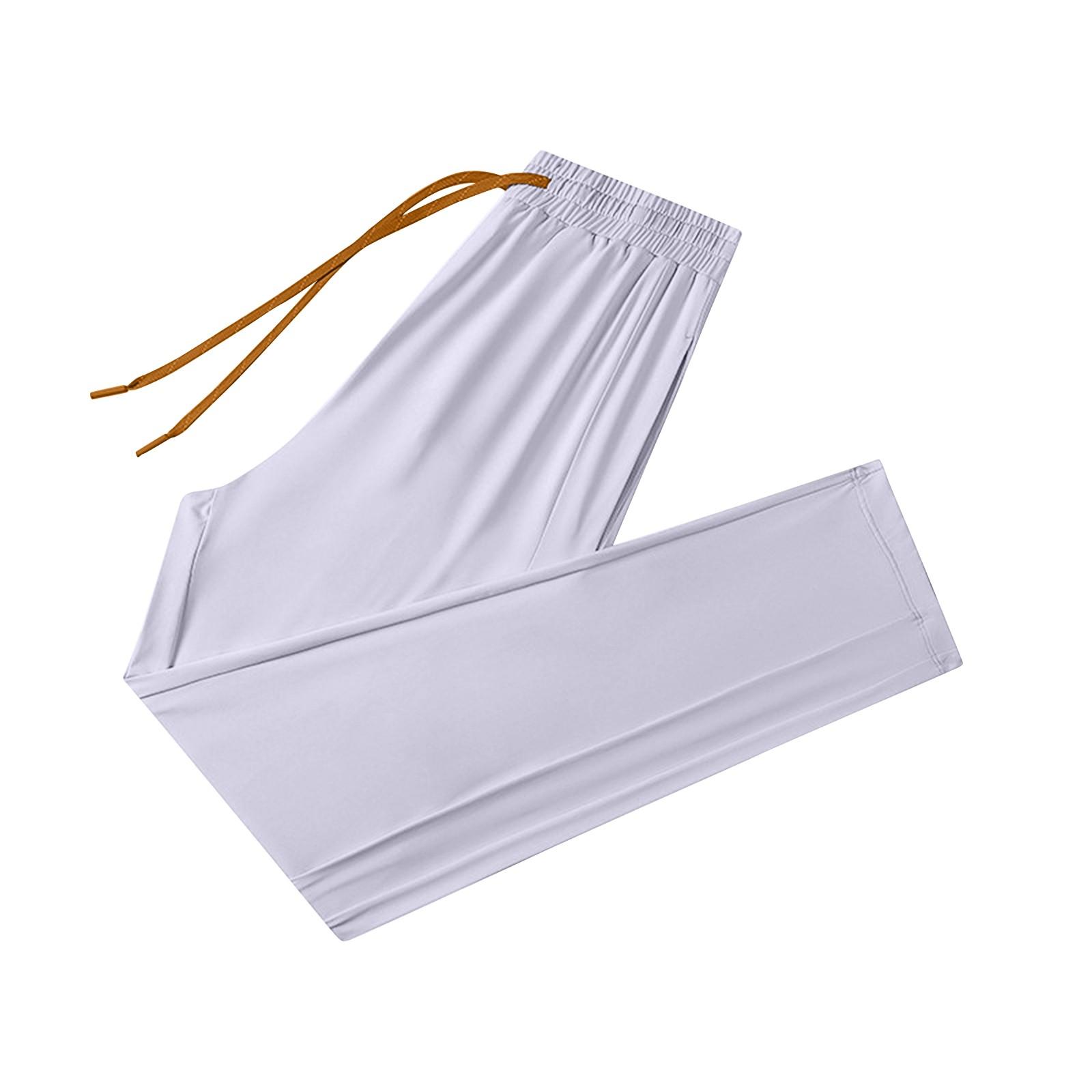 Women s Casual Colour Elastic Waist Straight Casual Pants With Pockets L