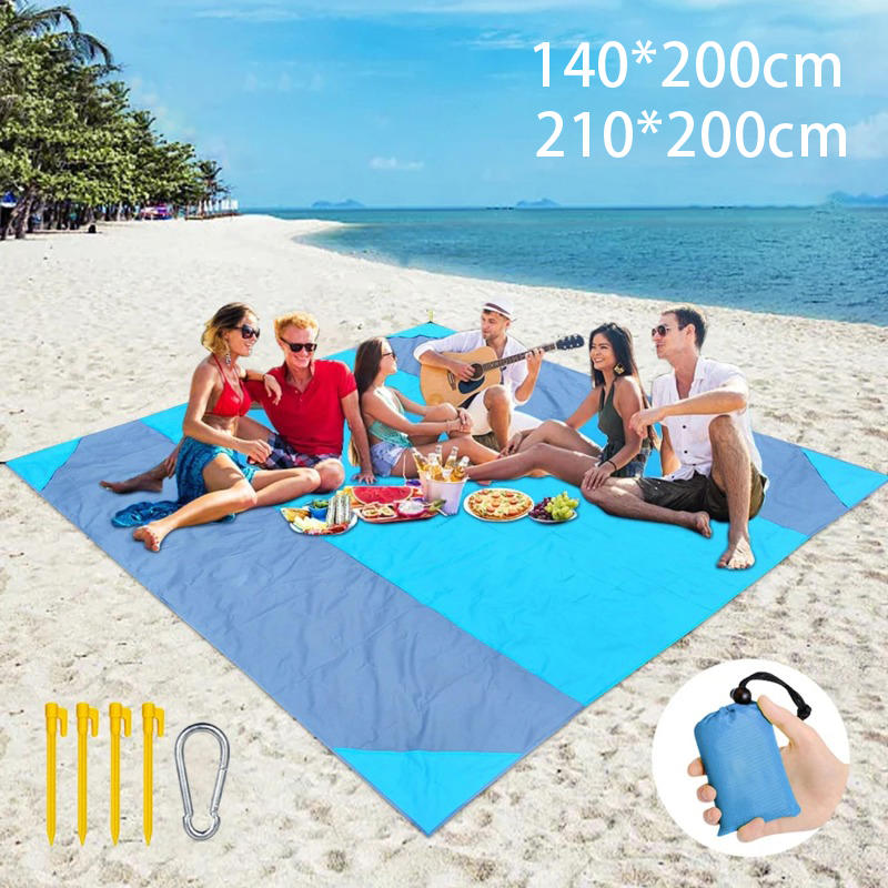 200 X 140cm/200 X 210cm Beach Blanket Sandproof Waterproof Beach Mat Lightweight Picnic Blanket for Travel Hiking Sports