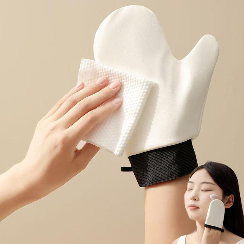 Body Lotion Glove Self-Tanning Mitt Double-Sided Prevents Sticky Hands Applicator Quick Dry Leather Glove Makeup Applicator