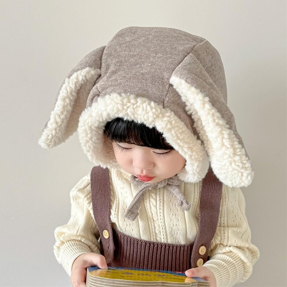 Cute Rabbit Ear Hat Fleece Ear Protection Hat Soft Baby Beanie Cap  Boys Girls