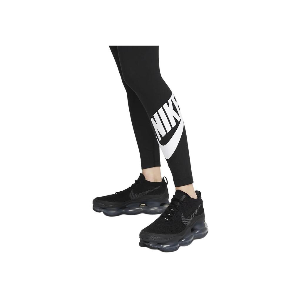 Nike Sportswear Classics Logo Print High-Waisted Fitness Leggings Women Bottoms Black DV7792-010
