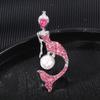Fashionable Rhinestones Mermaids Lapel Pin with Dripping Oil Designs Contrast Accessory for Party Supplies Costumes
