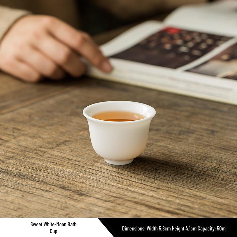 Gold Thread Porcelain Gongfu Tea Cup - Traditional White Ceramic for Home Use
