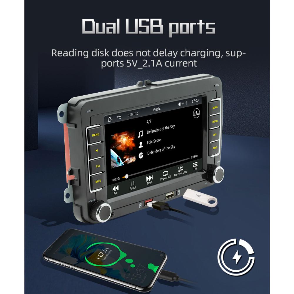 Car Radio 2 Din,7 inches,VW/Volkswagen Skoda Octavia Golf 5 6 Touran Passat B6 Polo Jetta Coche Seat,Android Auto,Carplay,Multimedia Player