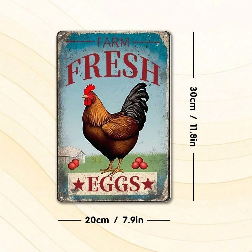Vintage Metal Farmhouse Sign Chicken Coop Wall Art Decor
