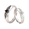 2 Pieces Matching Couple Friendship Open Adjustable Rings Minimalist Engagement