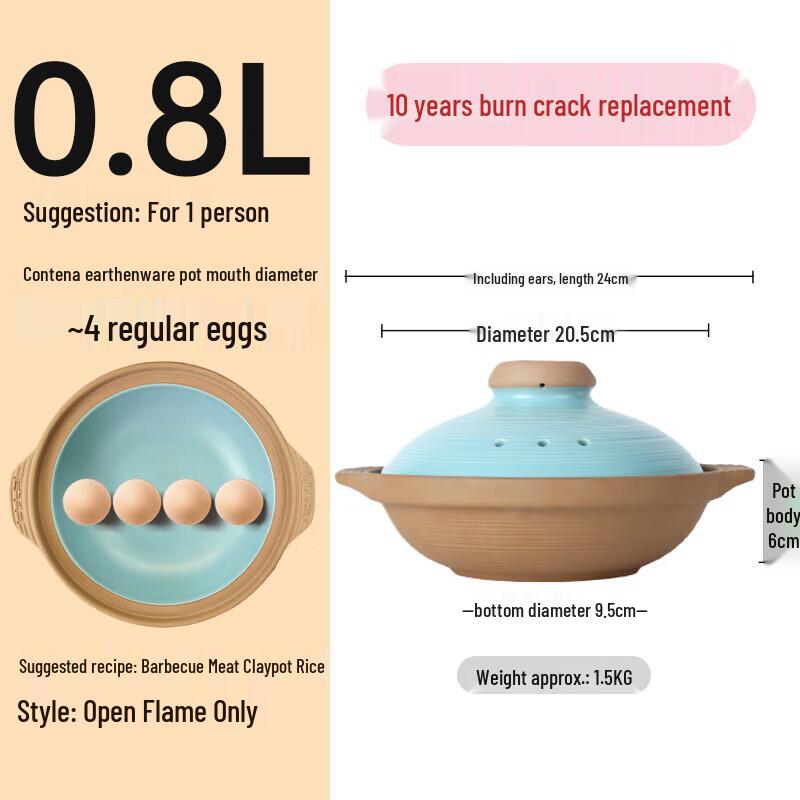 Natural Cook Ceramic Casserole Pot