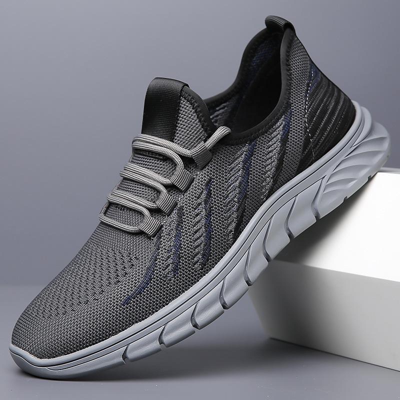 Summer fly-woven men's shoes 2025 new work breathable mesh men's shoes non-slip cloth shoes casual sports trendy shoes