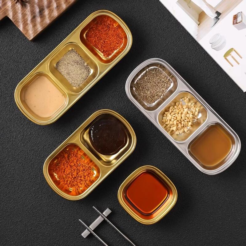 ZISIZ 304 Stainless Steel 4-Compartment Dipping Dish