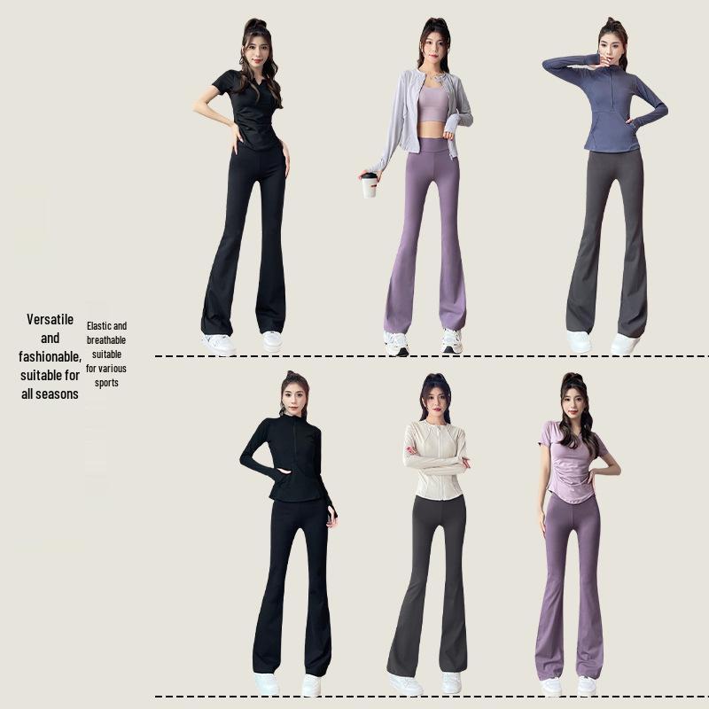 Women's High-Waisted Micro-Flare Athletic Pants for Fall – Leg-Lengthening Nude-Fit for Yoga, Tennis & Running
