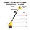 Electric Tiller Lawn Mower Garden Rototiller Cultivator Multi-purpose Weeding Trimmer Rotary Tractor Tool For Makita 21V Battery