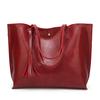 New All Matching Fashionable Handbags Simple Oil Wax Leather Casual Women's Shoulder Bags Large Capacity Tote Bags