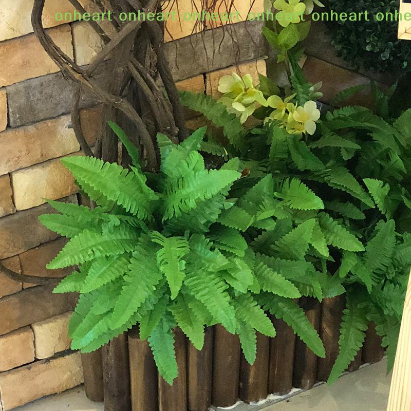 [C]Lifelike Artificial Boston Fern Fake Plastic Plants Decorations UV Resistant For Outdoor Home Kitchen Decor Garden Decoration