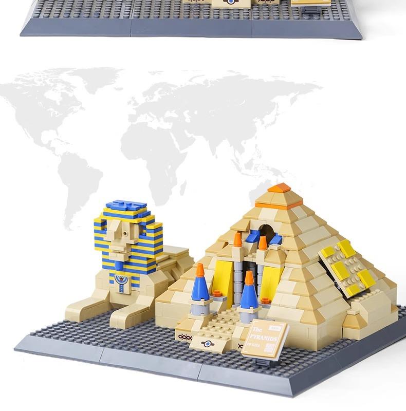 643PCS Bricks World Famous Architecture Great Pyramid of Giza-Cairo Egypt Model Building Bricks Toy For Children