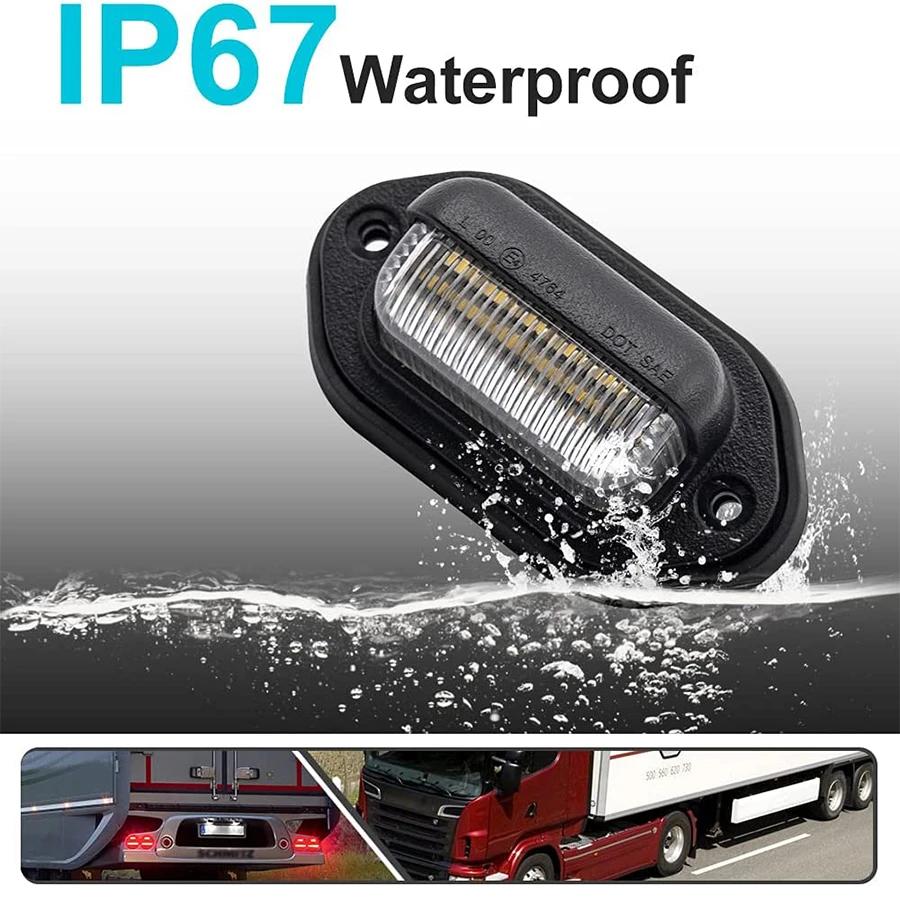 6 LED Car License Plate Light Bright Tag Lamp for Truck SUV RV Trailer Van 12V White Exterior License Plate Light Automotive Car