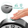 ORIA Analog Alarm Clock Bedside Silent Travel Alarm Clock Table Clocks with Night Light And Snooze for Heavy Sleepers Kids Elder