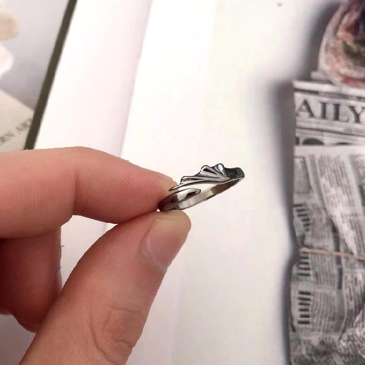 2Pieces Personality Angel Devil Wings Open Ring for Men Women Adjustable Gift