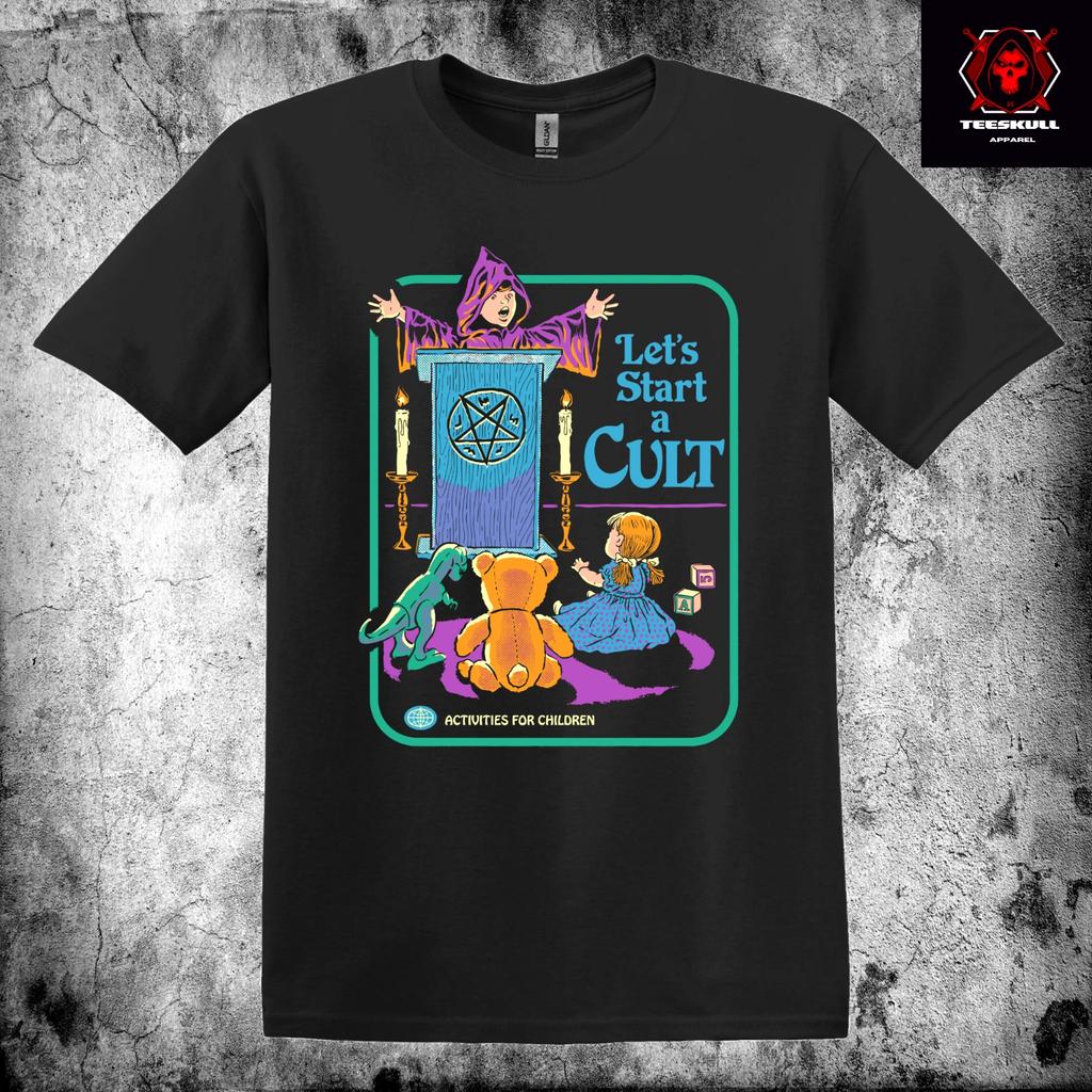 Steven Rhodes 'Let's Start a Cult' Dark Humor Horror Premium Cotton T-Shirt