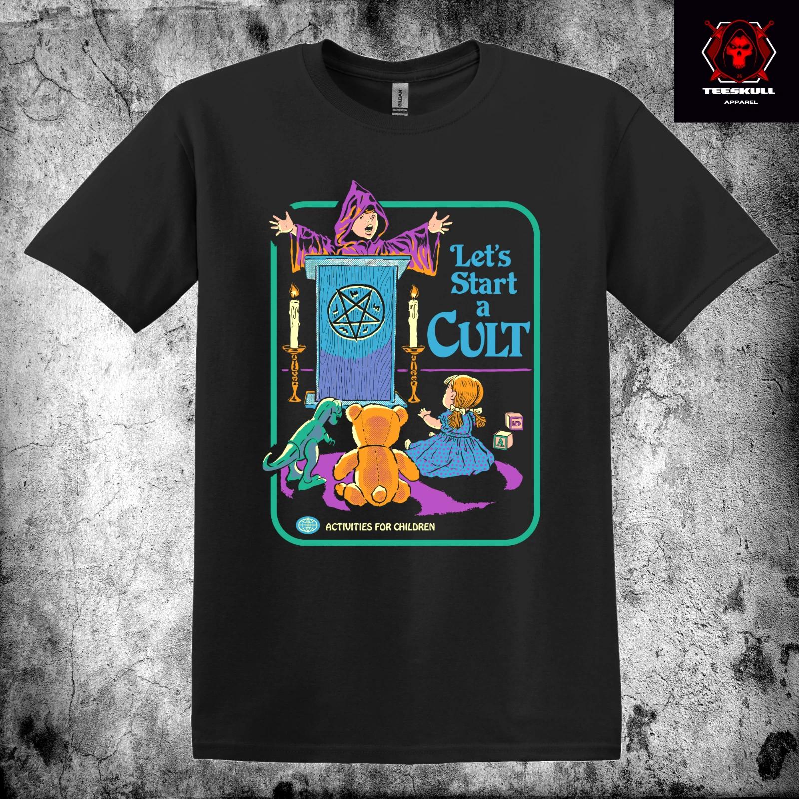Steven Rhodes Let s Start a Cult Dark Humor Horror Premium Cotton T-Shirt 2XL