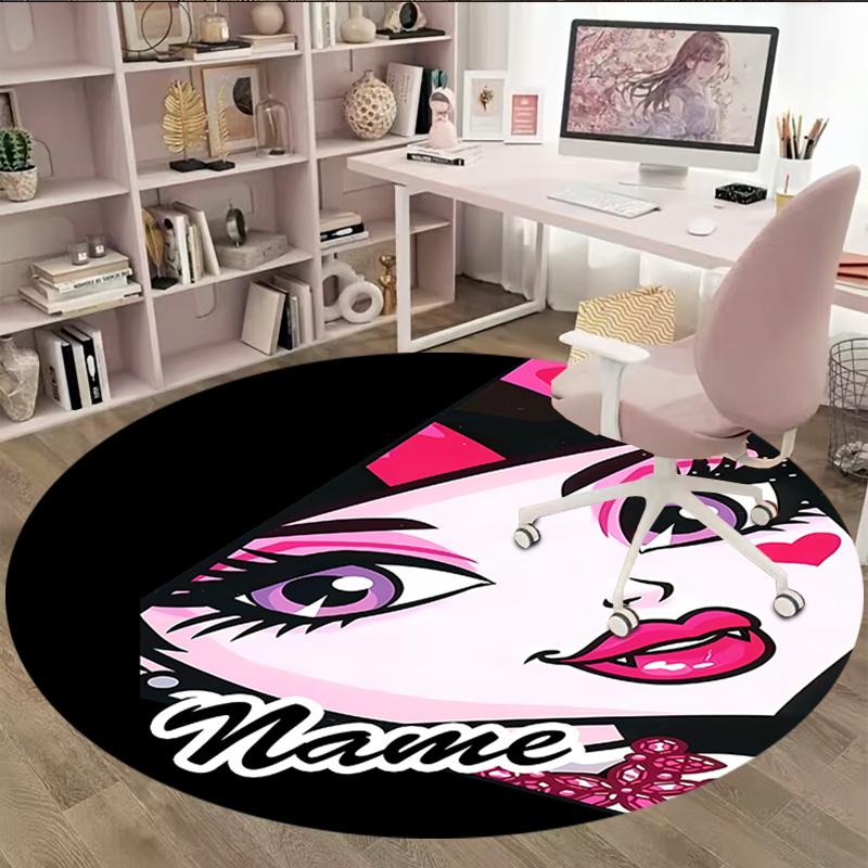Customizable Monster High Draculaura1 Round Non-Slip Carpet - Ideal for Garden, Picnic, Office, Perfect for Decoration, Suitable For All Seasons