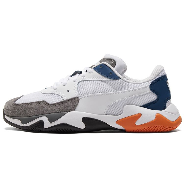 Puma Unisex White Grey Blue Storm Origin Low Top Casual Shoes 369770-10