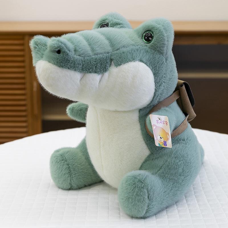 

20-45cm Cartoon Crocodile Backpack Plush Toy Adorable Crocodile Gentle Plush Doll Stuffed Animal Doll Boys plus Girls Birth Date Gifts 20cm небо синє кольору
